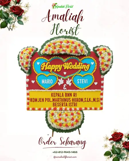 Papan Bunga Pernikahan Traji